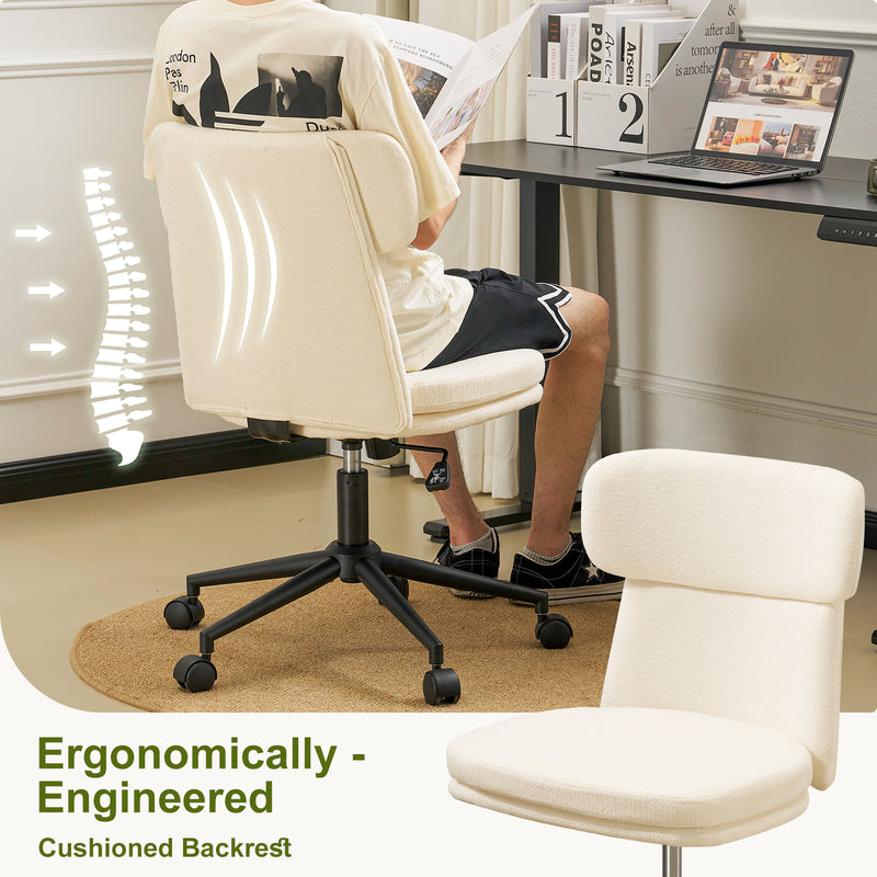 Armless Office Chair with Wheels