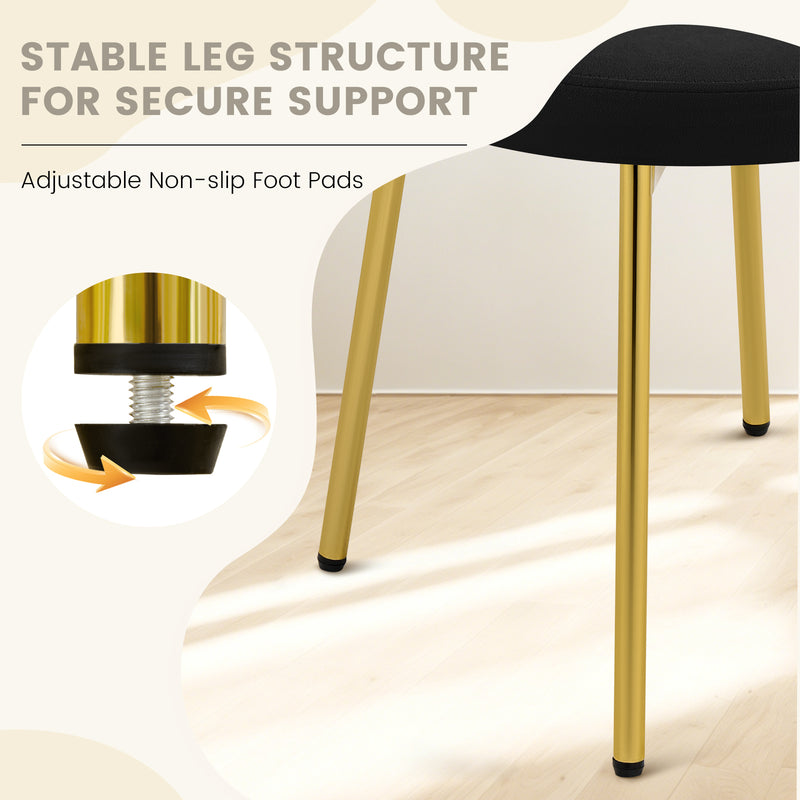 Cute Vanity Chair With Golden Legs
