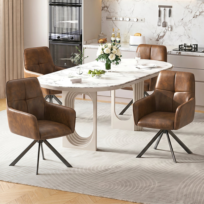 Mid Century Modern Swivel Dining Chairs Set Of 2