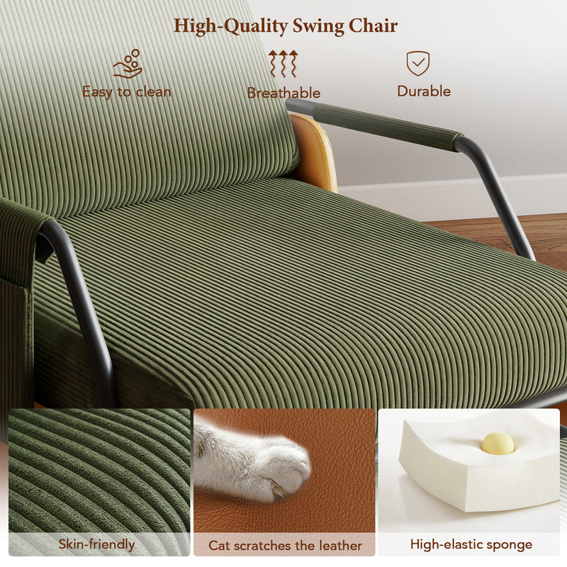 Upholstered Nursery Glider Chair with Adjustable Recline & Retractable Footrest