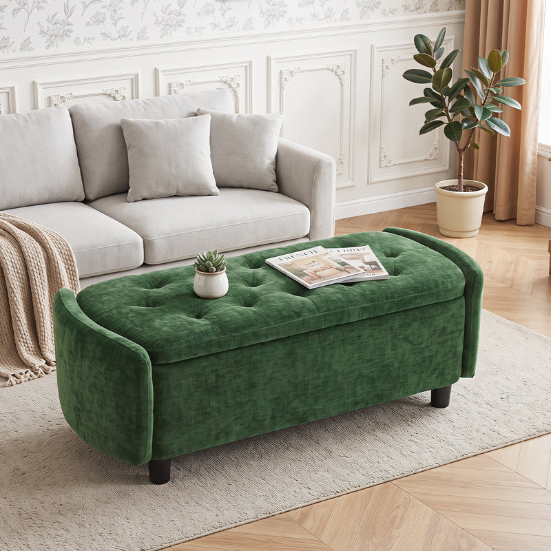 46.5‘’ Chenille Storage Bench