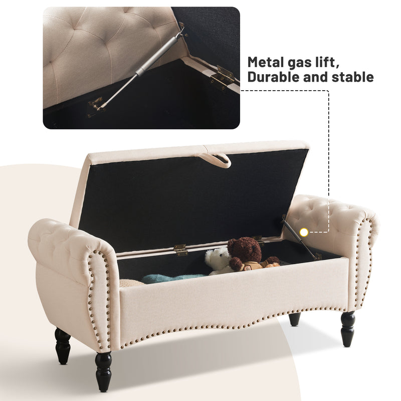 Zakhar Nailhead Tufted Storage Bedroom Bench