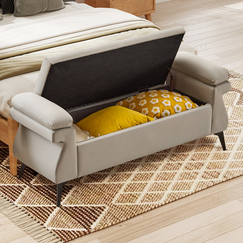 51” Storage Bench with Armrest Cushion