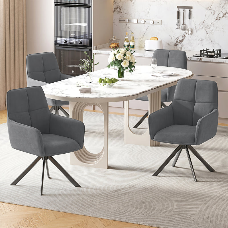 Mid Century Modern Swivel Dining Chairs Set Of 2