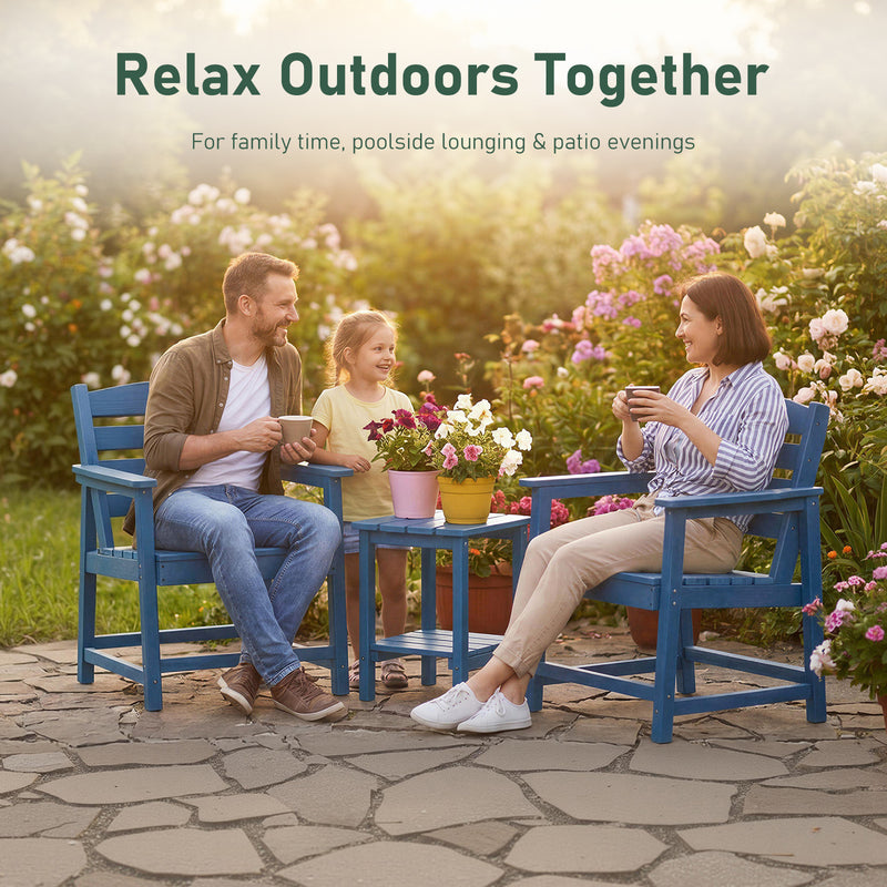 5-Piece Outdoor Dining Set, 67" HDPE Dining Table and Chairs for 4,Outdoor Furniture Set for Backyard