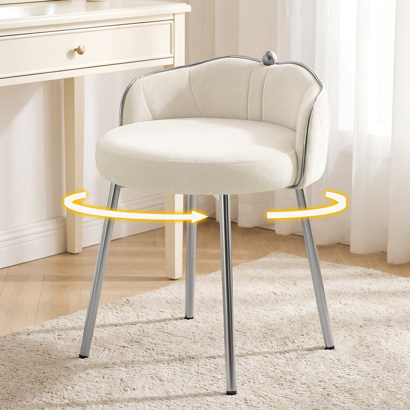 Furniliving Cute Vanity Chair With Golden Legs