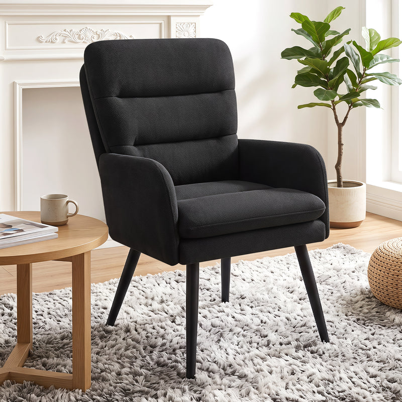 Chenille  Button Tufted High Back Armchair for Living Room