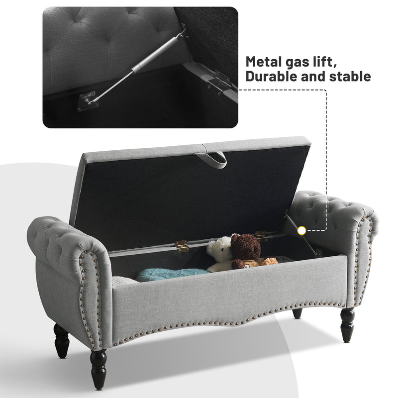 Zakhar Nailhead Tufted Storage Bedroom Bench