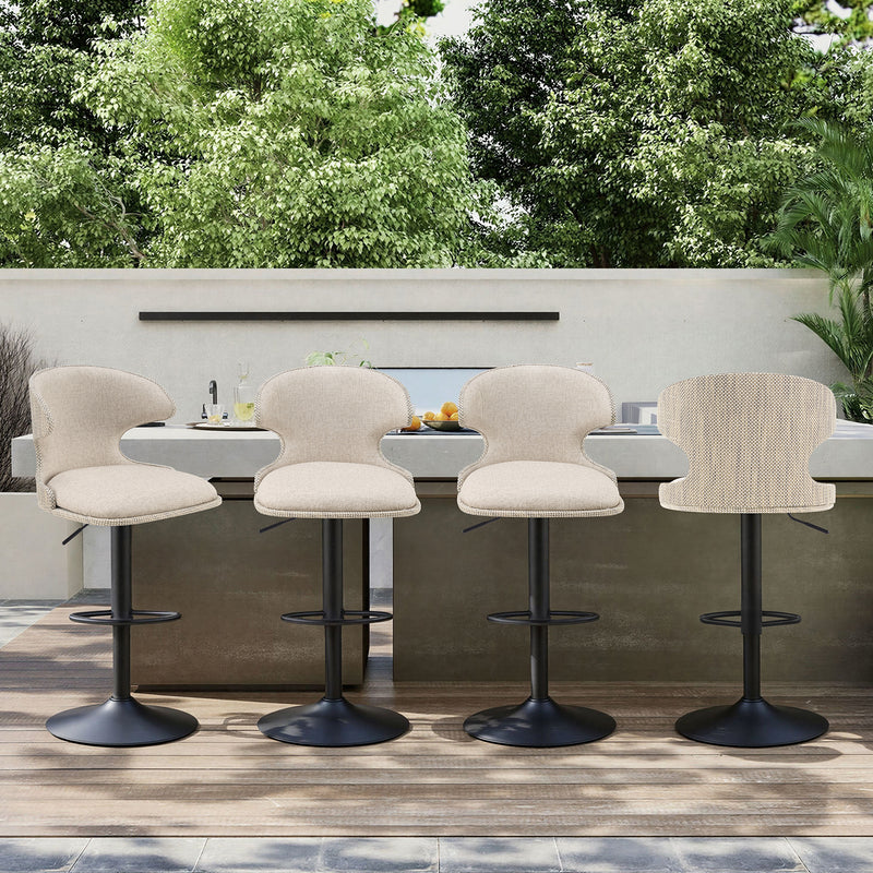 Adjustable Outdoor HDPE Waterproof Bar Stools Set of 2