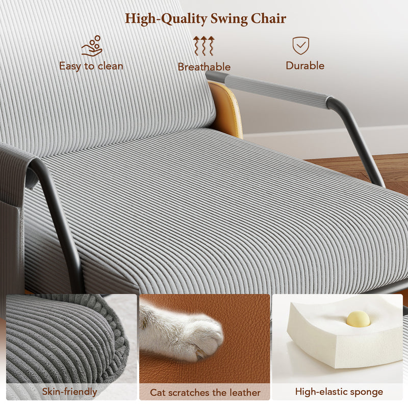 Upholstered Nursery Glider Chair with Adjustable Recline & Retractable Footrest