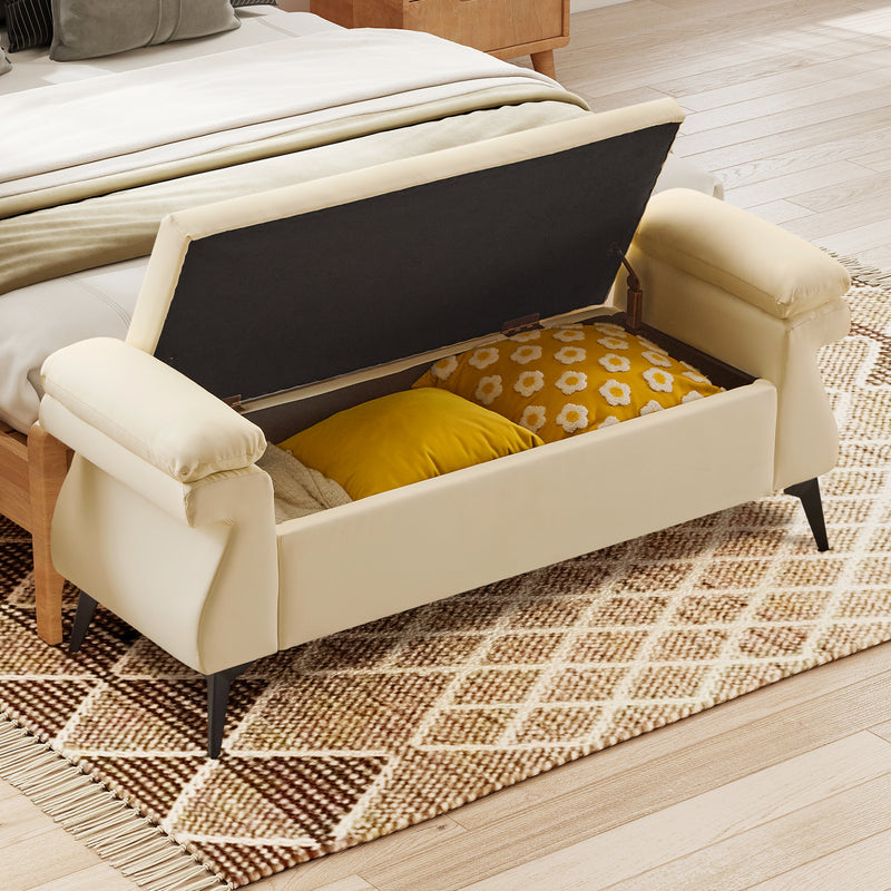 51” Storage Bench with Armrest Cushion