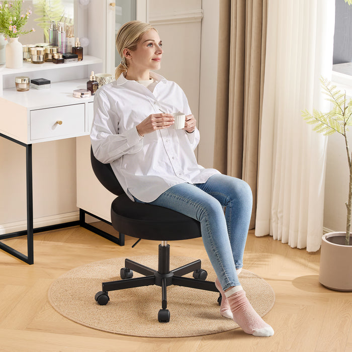 Velvet Vanity Chair with Casters