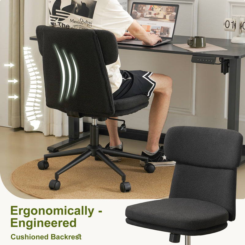 Armless Office Chair with Wheels