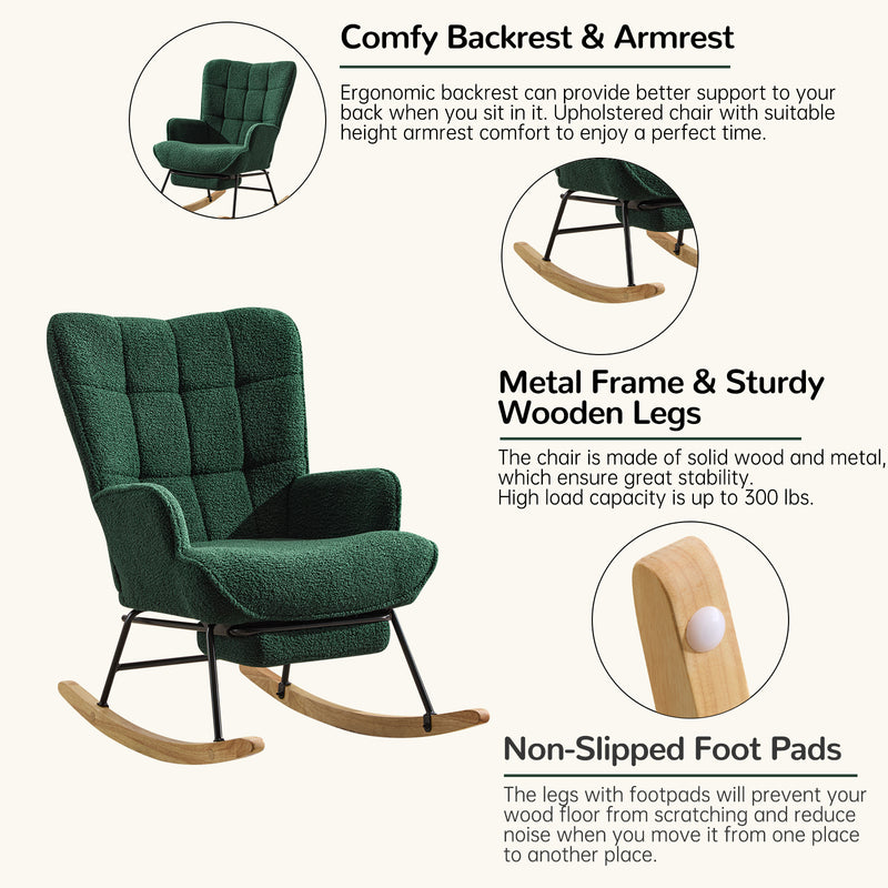 furniliving Teddy Upholstered Nursery Rocking Chair