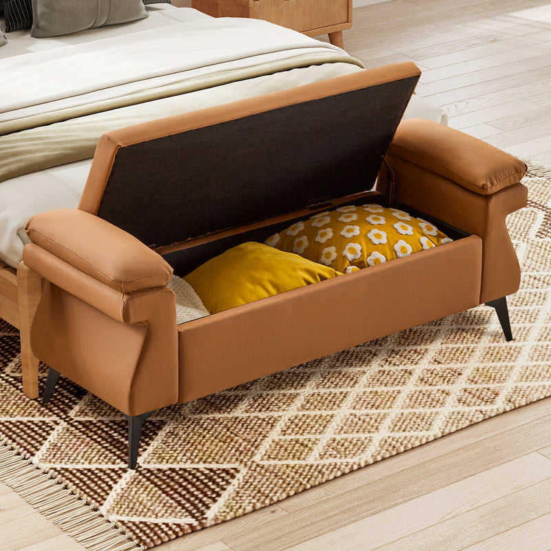 51” Storage Bench with Armrest Cushion