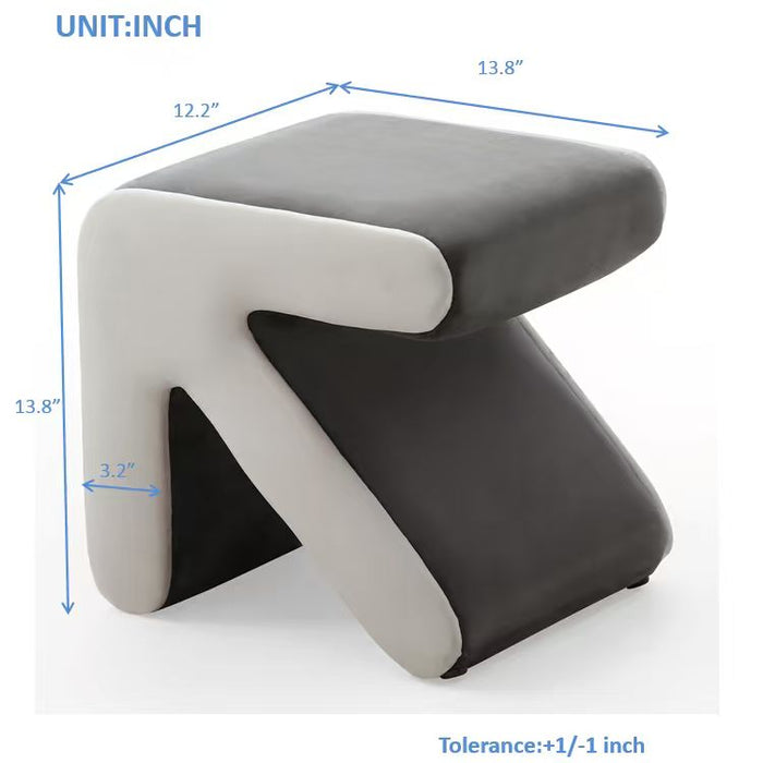 Furniliving Modern Creative Upholstered Velvet Sofa Stool Kids Stool Footstool Ottoman Arrow Design Handicraft Decoration for Living Room Bedroom