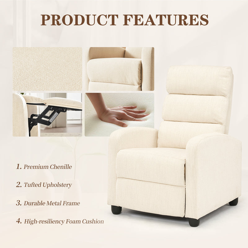 Small Manual Recliner Chair for Small Spaces