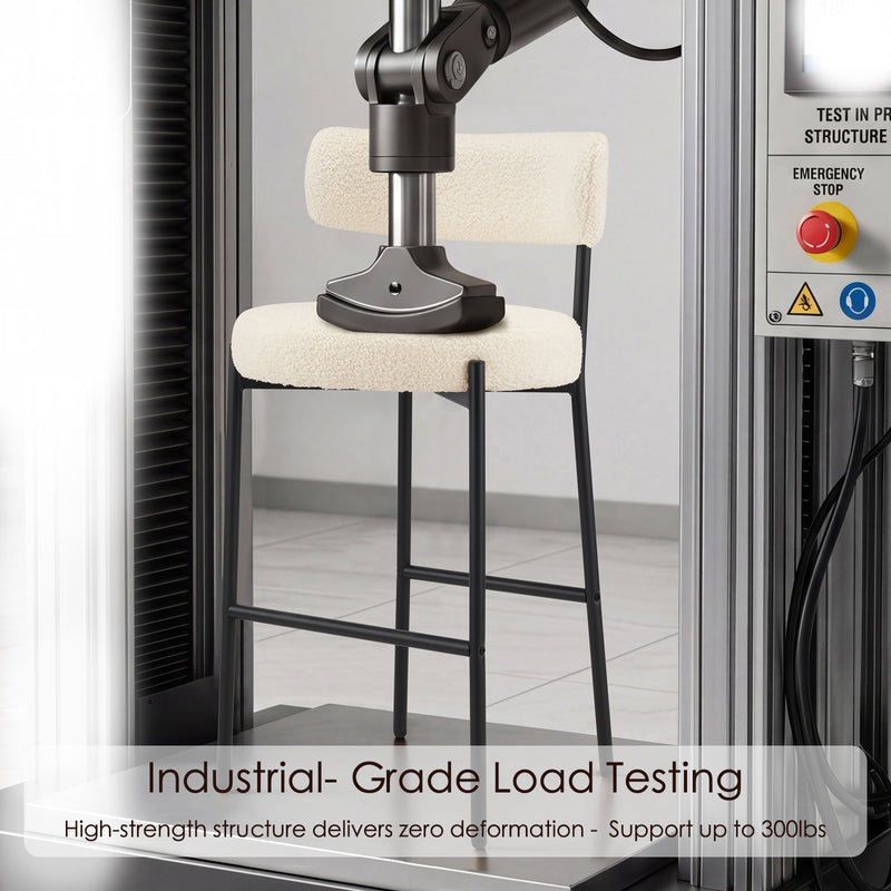 38’’ Upholstered Bar Chairs With Curved Backrest Set Of 2