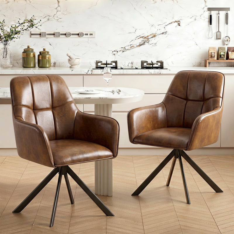 Comfortable Ergonomic Swivel Dining  Chairs Set  Of 2 for Kitchen