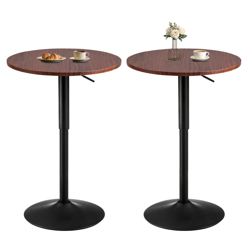 Furniliving Modern Round Side Table Adjustable Height Bar Table