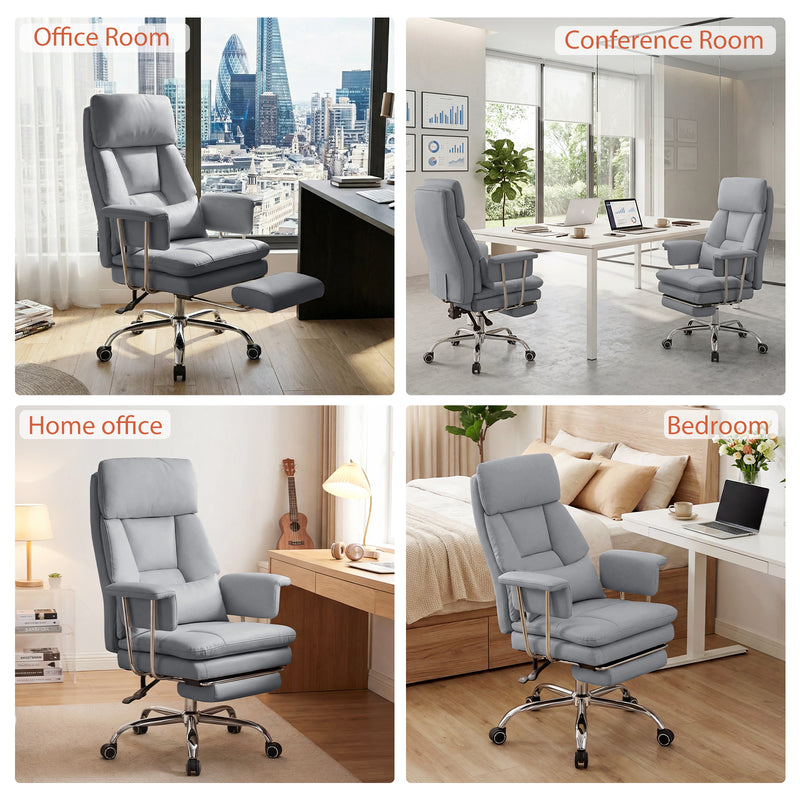 PU Leather High Back Executive Office Chair with Adjustable Lumbar Support