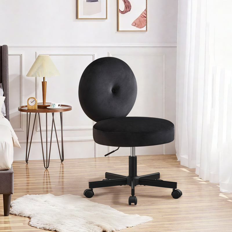 Velvet Vanity Chair with Casters