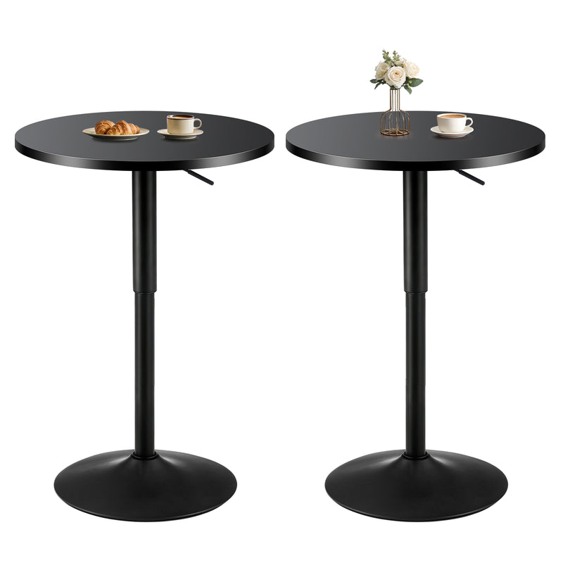 Furniliving Modern Round Side Table Adjustable Height Bar Table
