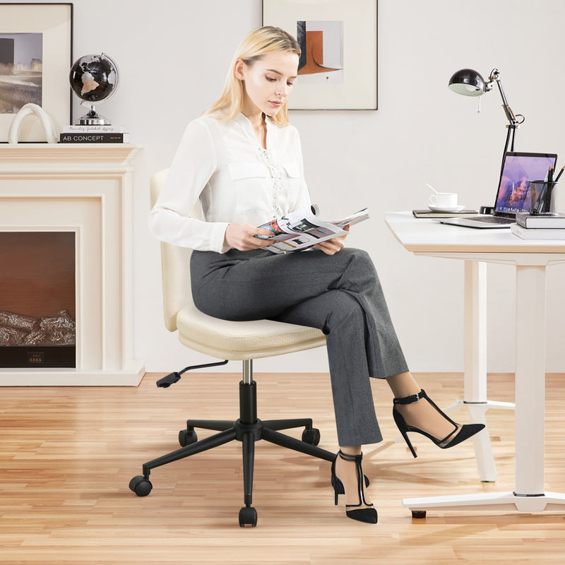 Armless Office Chair with Wheels