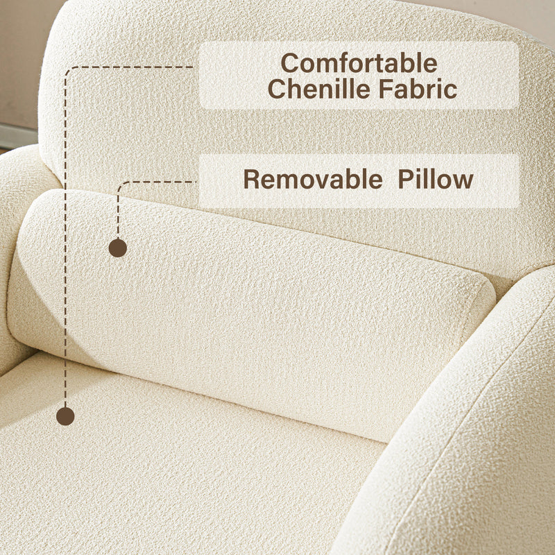 Wide and Deep Seat Chenille Lounge Chair,