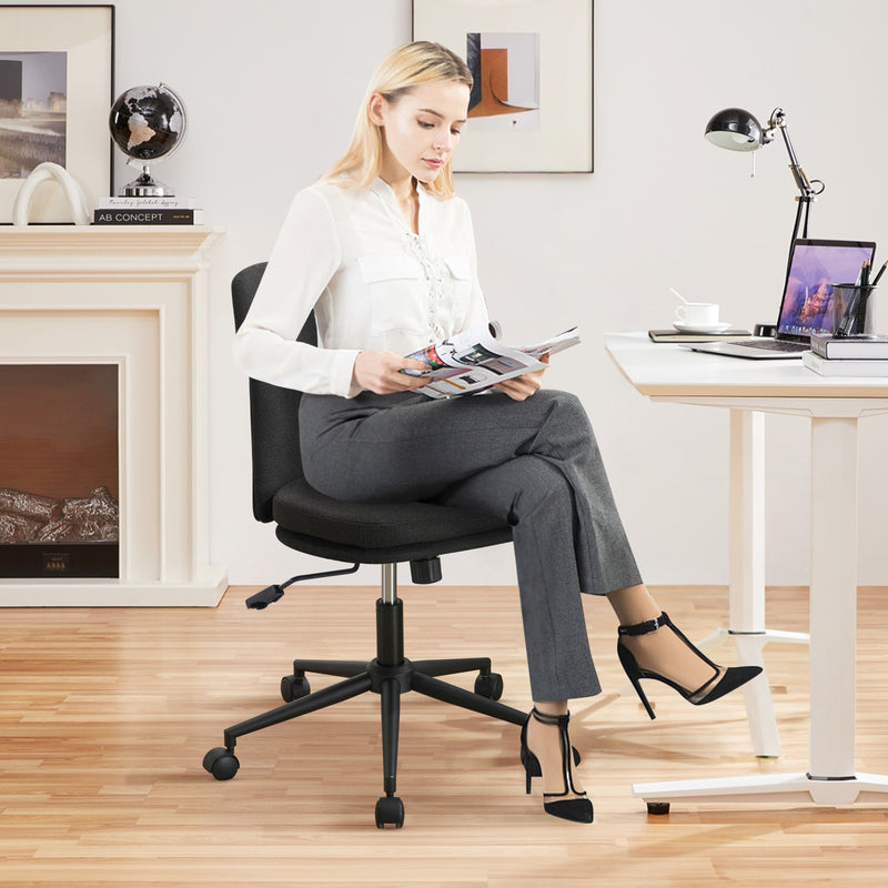 Armless Office Chair with Wheels