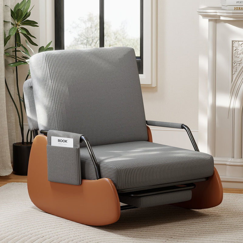Upholstered Nursery Glider Chair with Adjustable Recline & Retractable Footrest