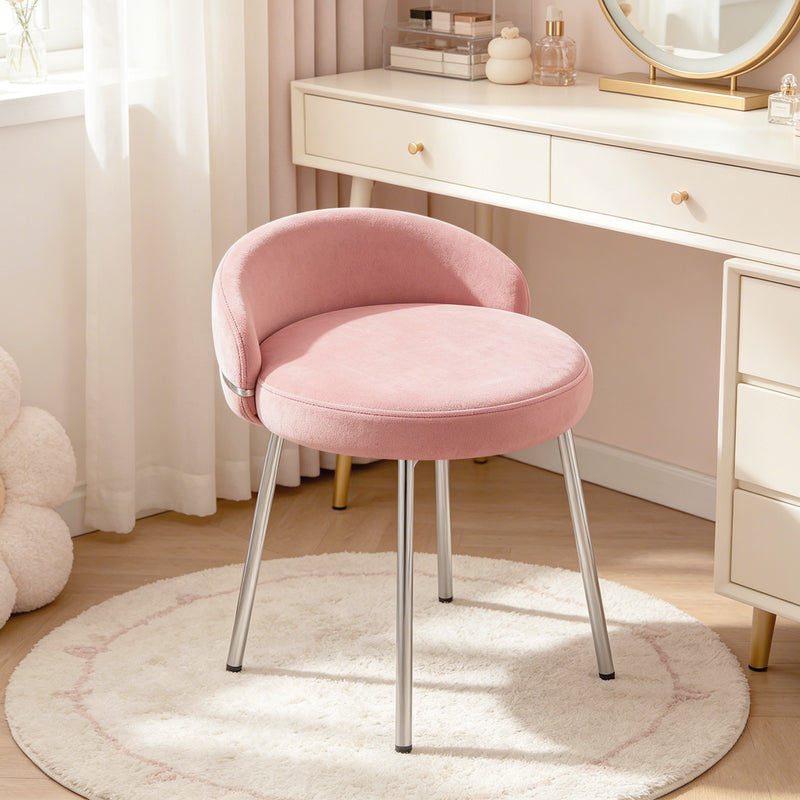 Cute Vanity Chair With Golden Legs