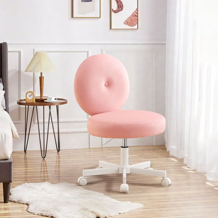 Velvet Vanity Chair with Casters