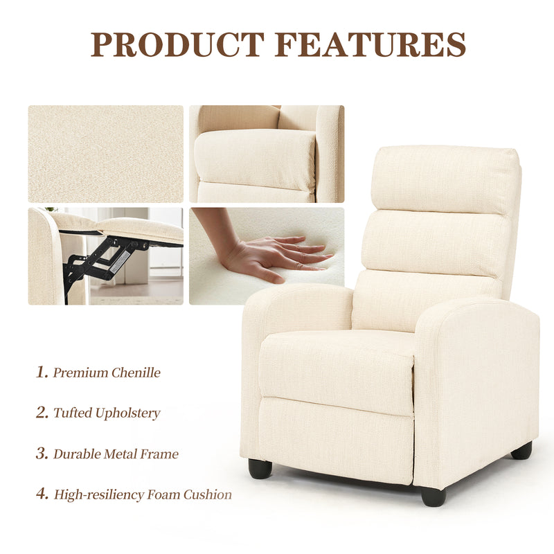 Small Manual Recliner Chair for Small Spaces