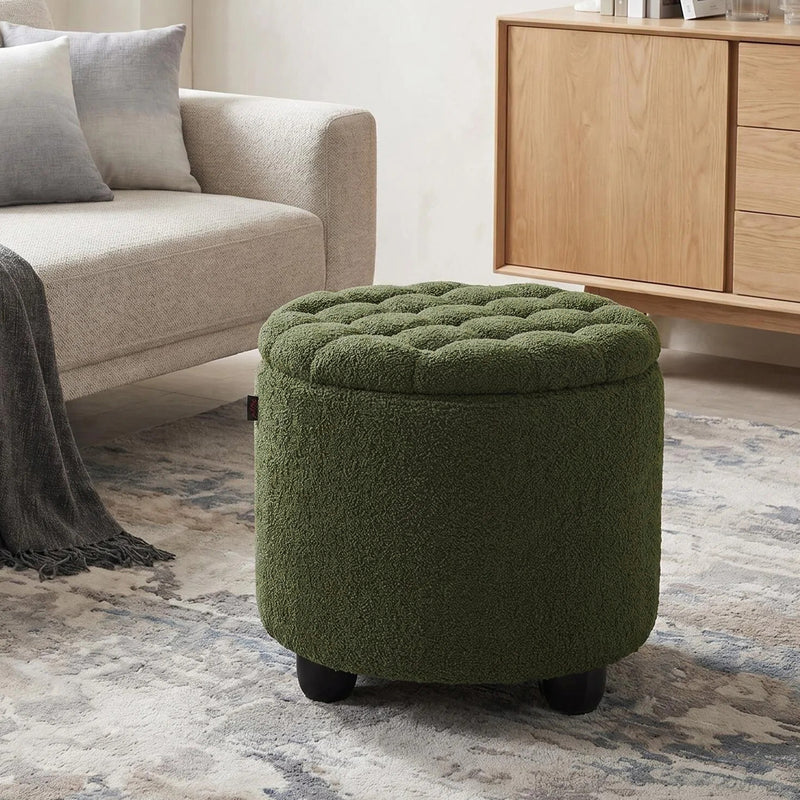Avers Linen Upholstered Storage Ottoman