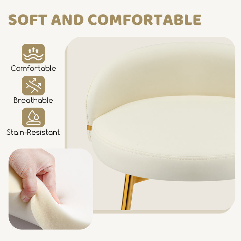 Cute Vanity Chair With Golden Legs
