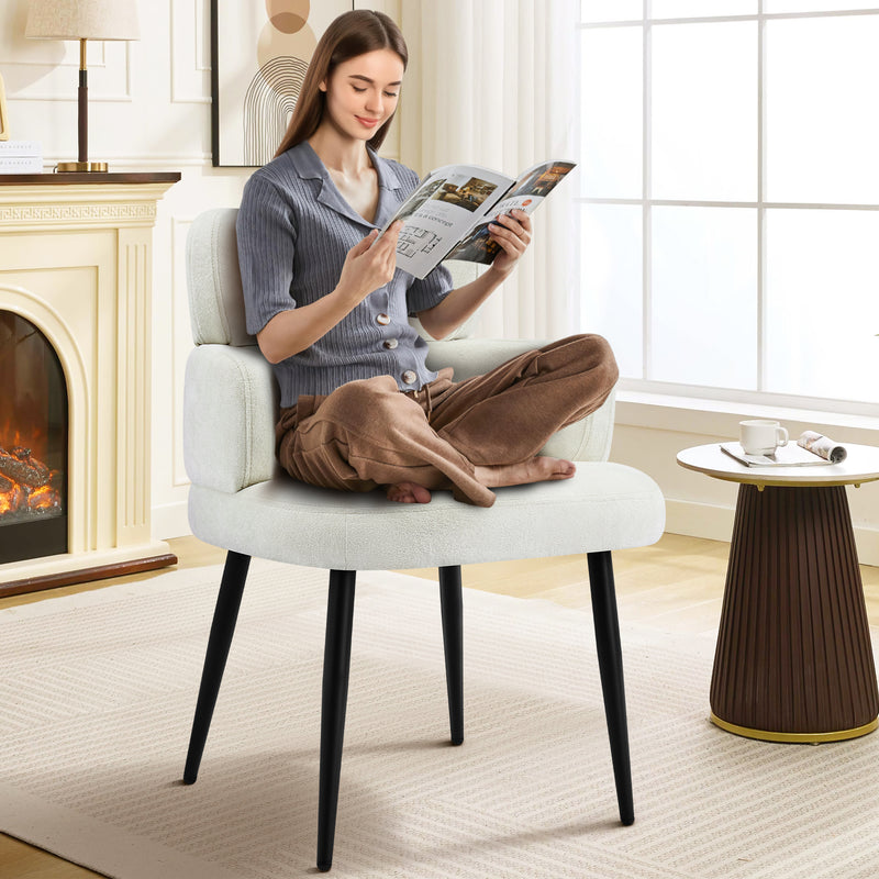 Modern Accent Dining Chair ,Upholstered Vanity Chair With Arms