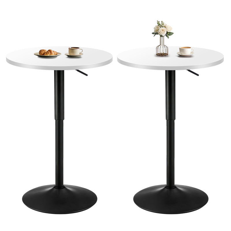 Furniliving Modern Round Side Table Adjustable Height Bar Table