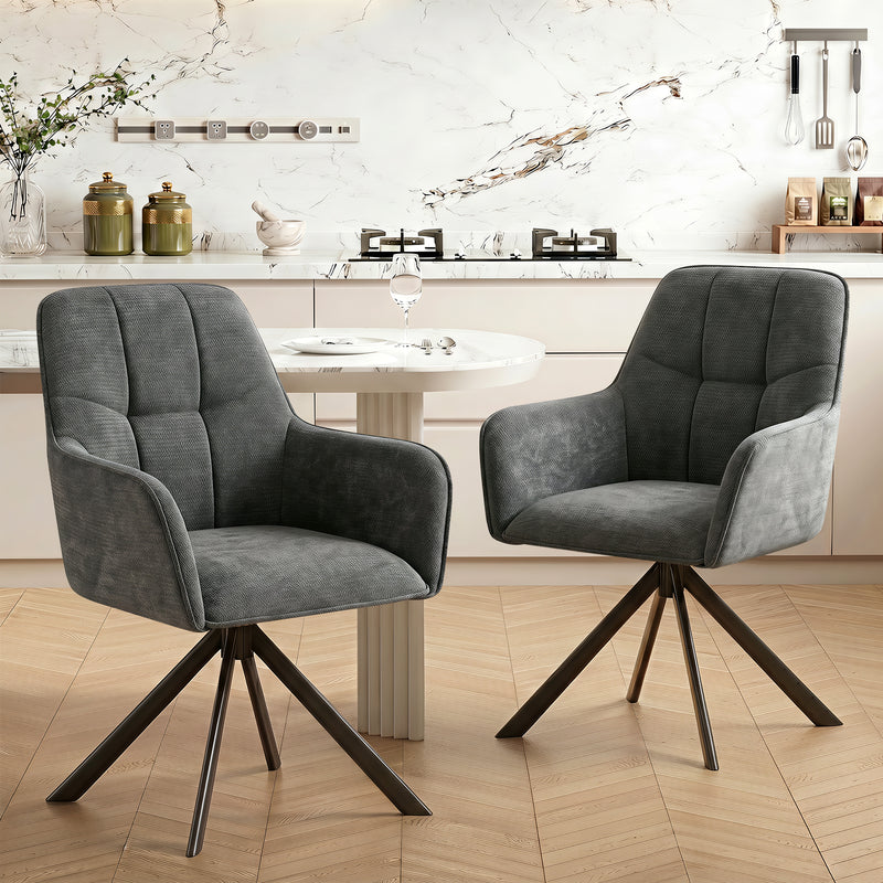 Comfortable Ergonomic Swivel Dining  Chairs Set  Of 2 for Kitchen