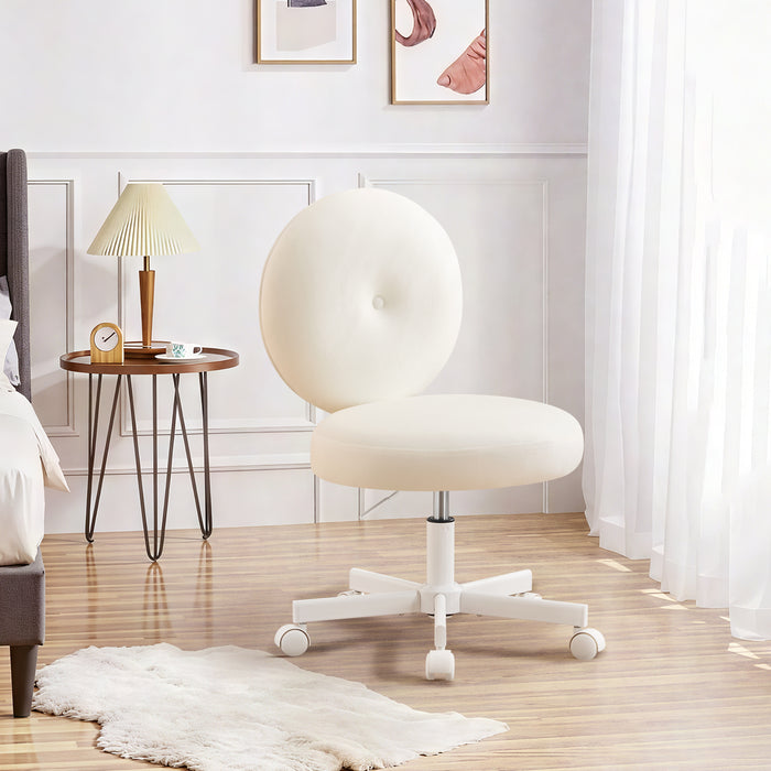 Velvet Vanity Chair with Casters