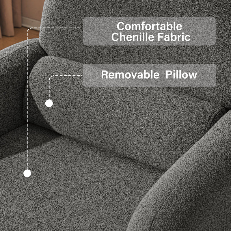 Wide and Deep Seat Chenille Lounge Chair,