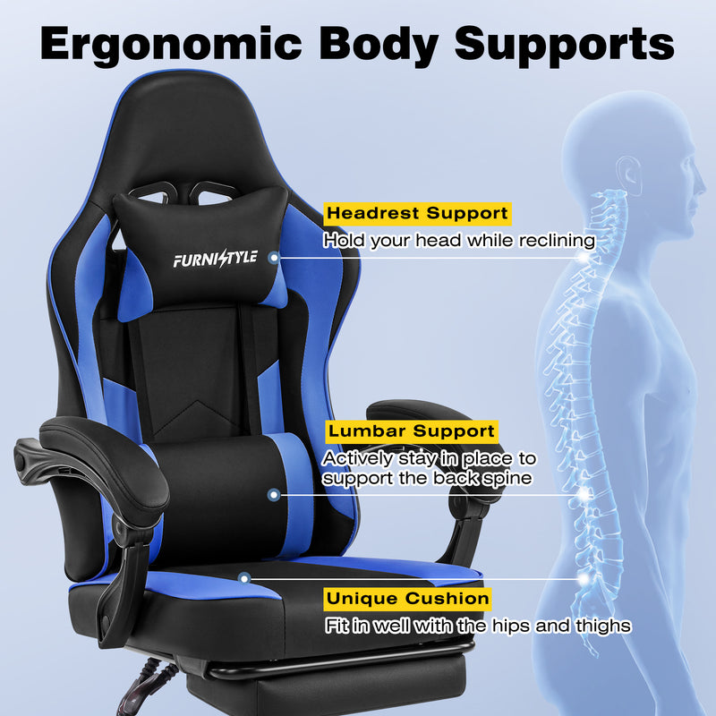 Gaming Chair with Footrest