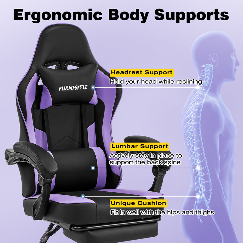 Gaming Chair with Footrest