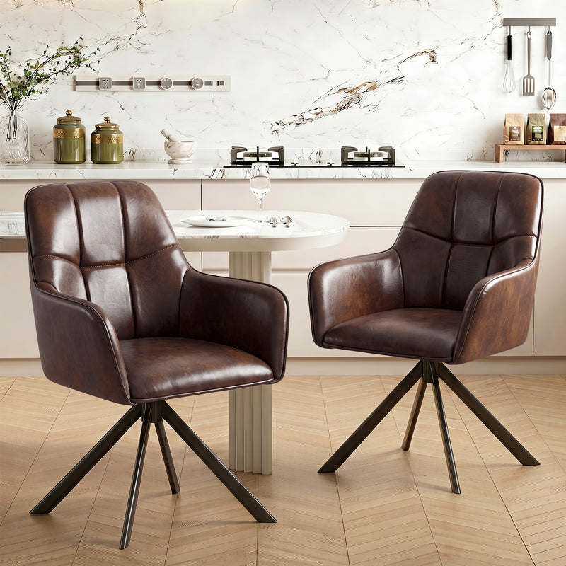 Comfortable Ergonomic Swivel Dining  Chairs Set  Of 2 for Kitchen
