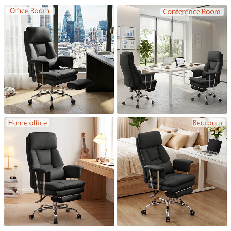 PU Leather High Back Executive Office Chair with Adjustable Lumbar Support