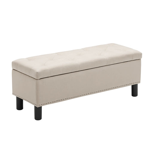 Ouzts Storage Bench Beige Picture-1 | Frunimart