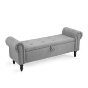 55” End of Bed Bench With Storage Gray Picture-1 | Furnimart