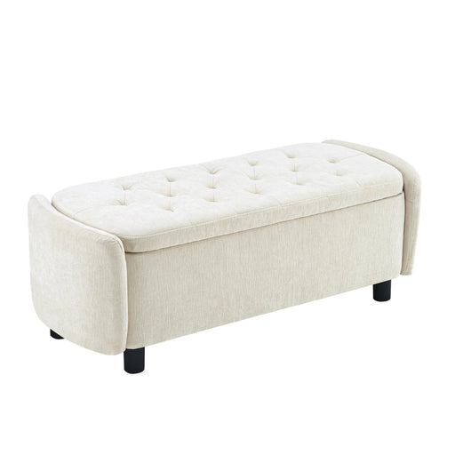 45’’Storage Ottoman Bench White Picture-1 | Furnimart