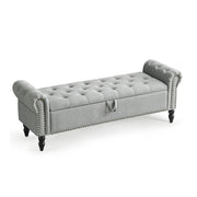 furniliving 63" Ottoman Bench With Storage Gray Picture-1 | Furnimart