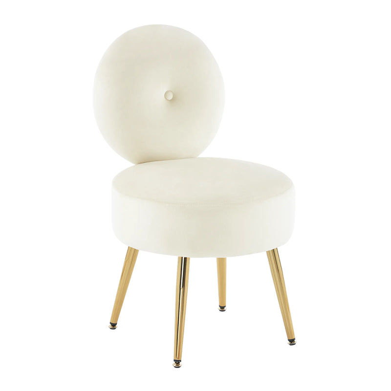Eluislandy Velvet Upholstered Vanity Stool Beige Picture-1 | Furnimart